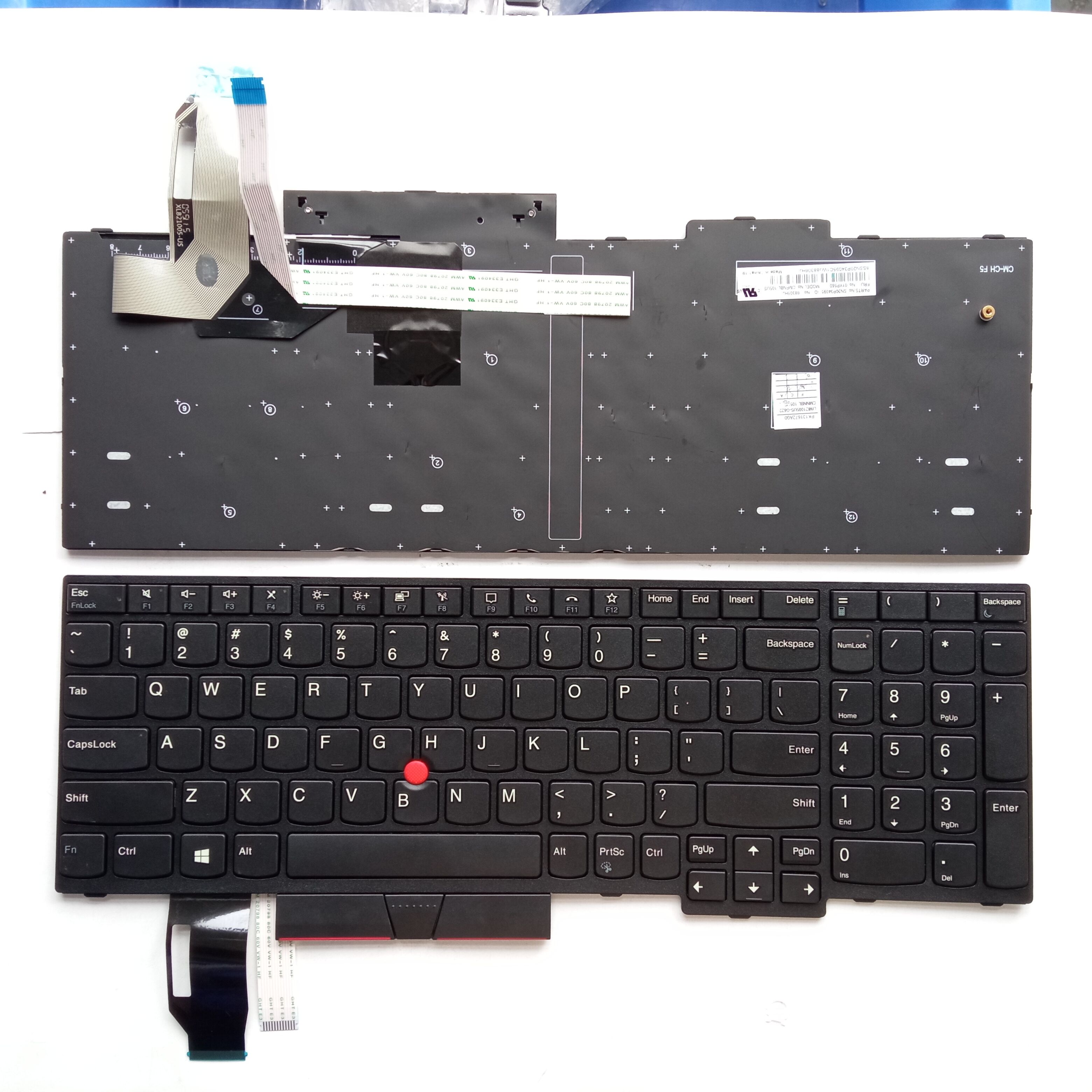 Picture of New Replacement Laptop Keyboard For IBM T15/P15S GEN1 BLACK FRAME BLACK (OEM) US Layout